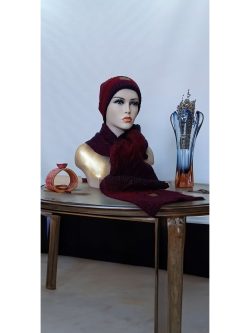 Bordo Simli Atkı Bere